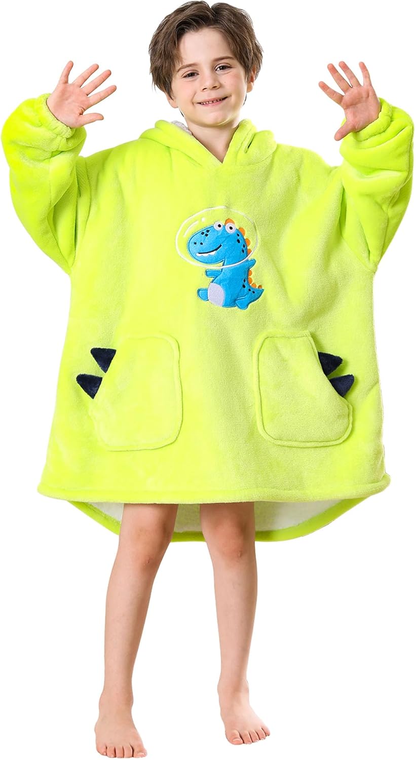 Wearable Blanket Hoodie for Kids, Special Warm Hoodie, Super Cozy Plush Sherpa F...