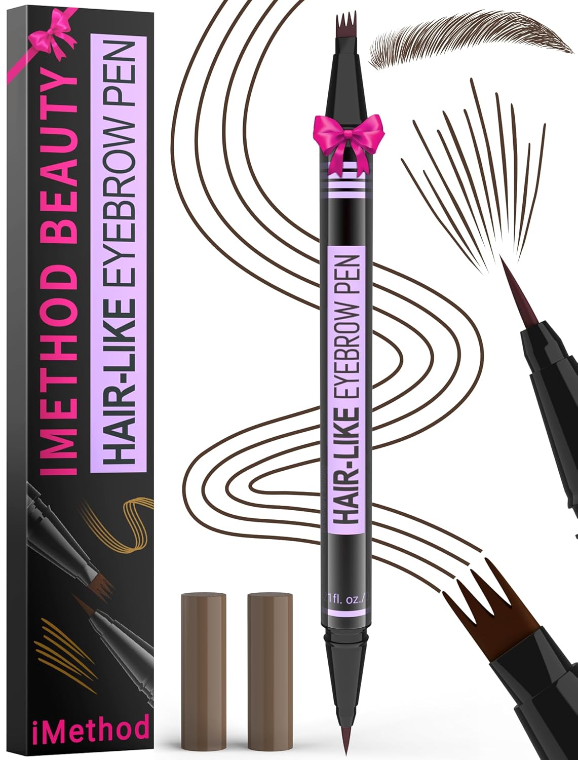 iMethod Eyebrow Pen - Eyebrow Pencil Magic 2-in-1 Eye Brow Pencils for Women wit...