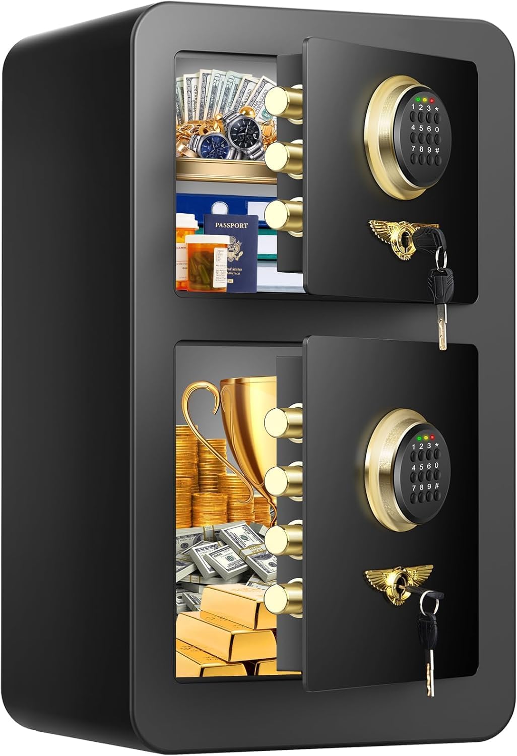 [2024 HOT] 4.5 Cu ft Large Home Safe Fireproof Waterproof with DOUBLE SAFES, Hea...