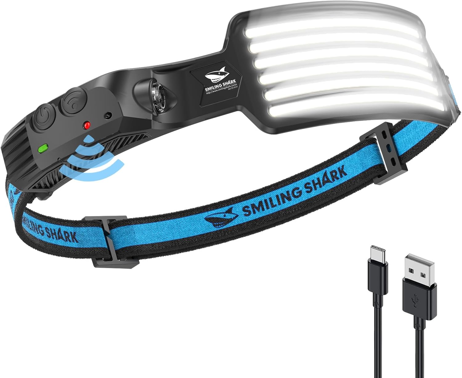 Smiling Shark Rechargeable Headlamp, Special Headlamp With 230°Wide Angle, Innov...