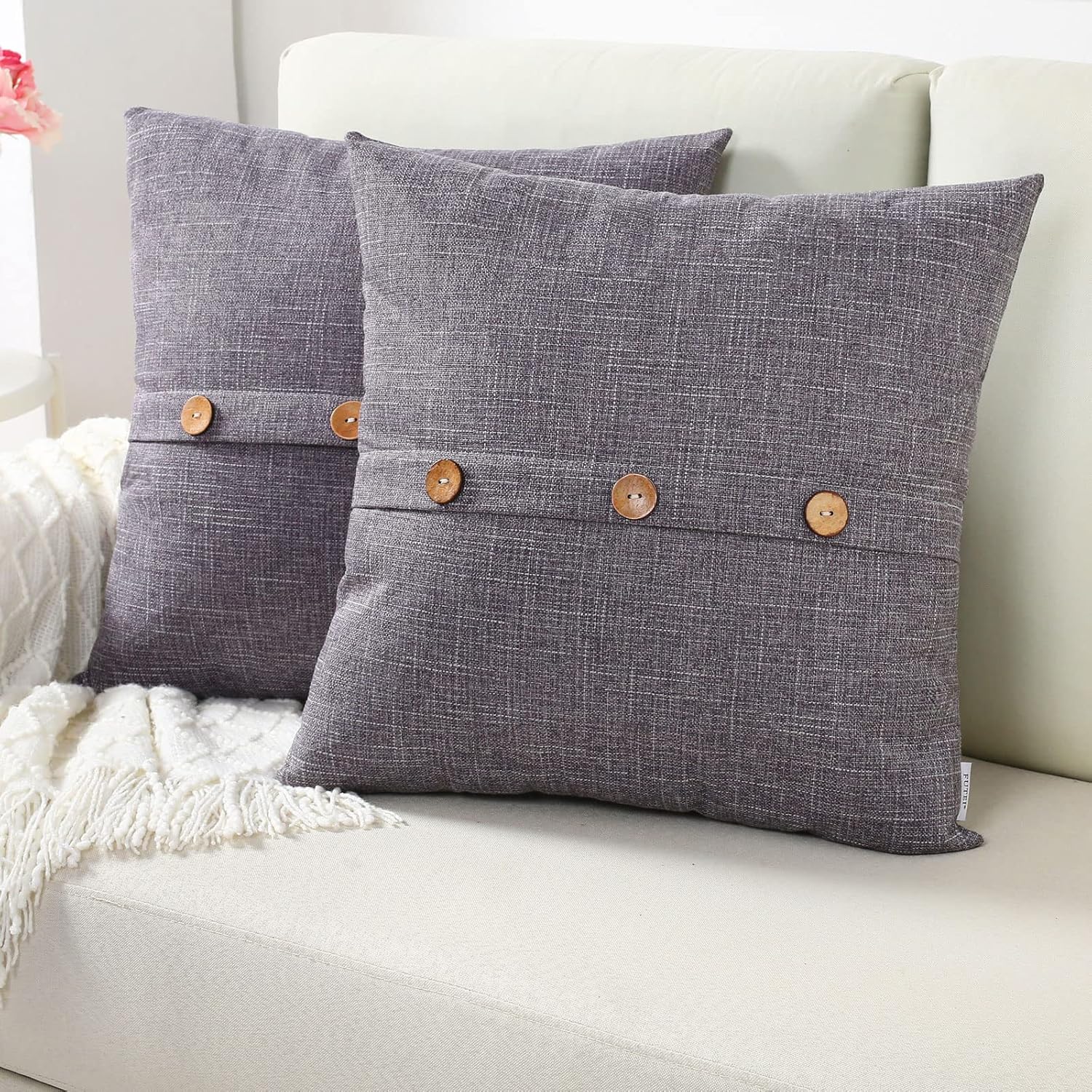 FUTEI Decorative Throw Pillow Covers, Special 18x18 Inch Cushion Case with Vinta...