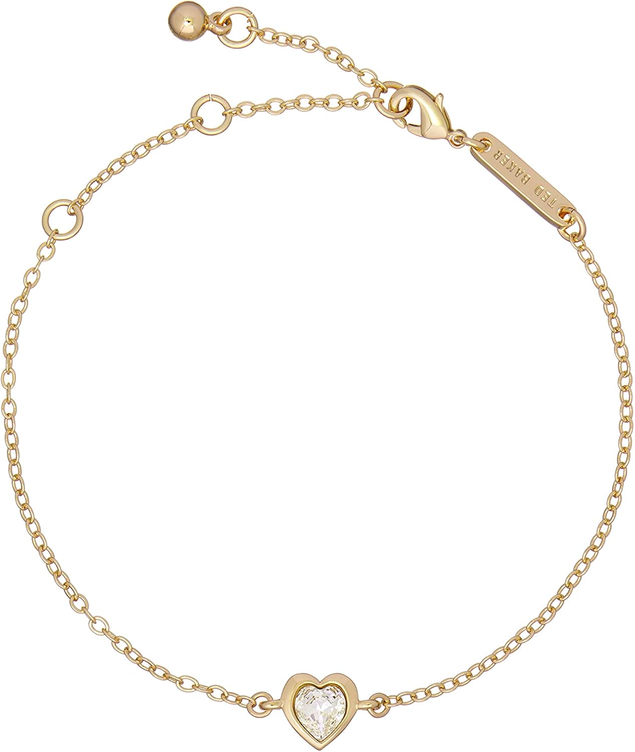 Ted Baker Hansa, Unique Crystal Heart Bracelet, Elegant Gold Tone/Crystal Bracel...