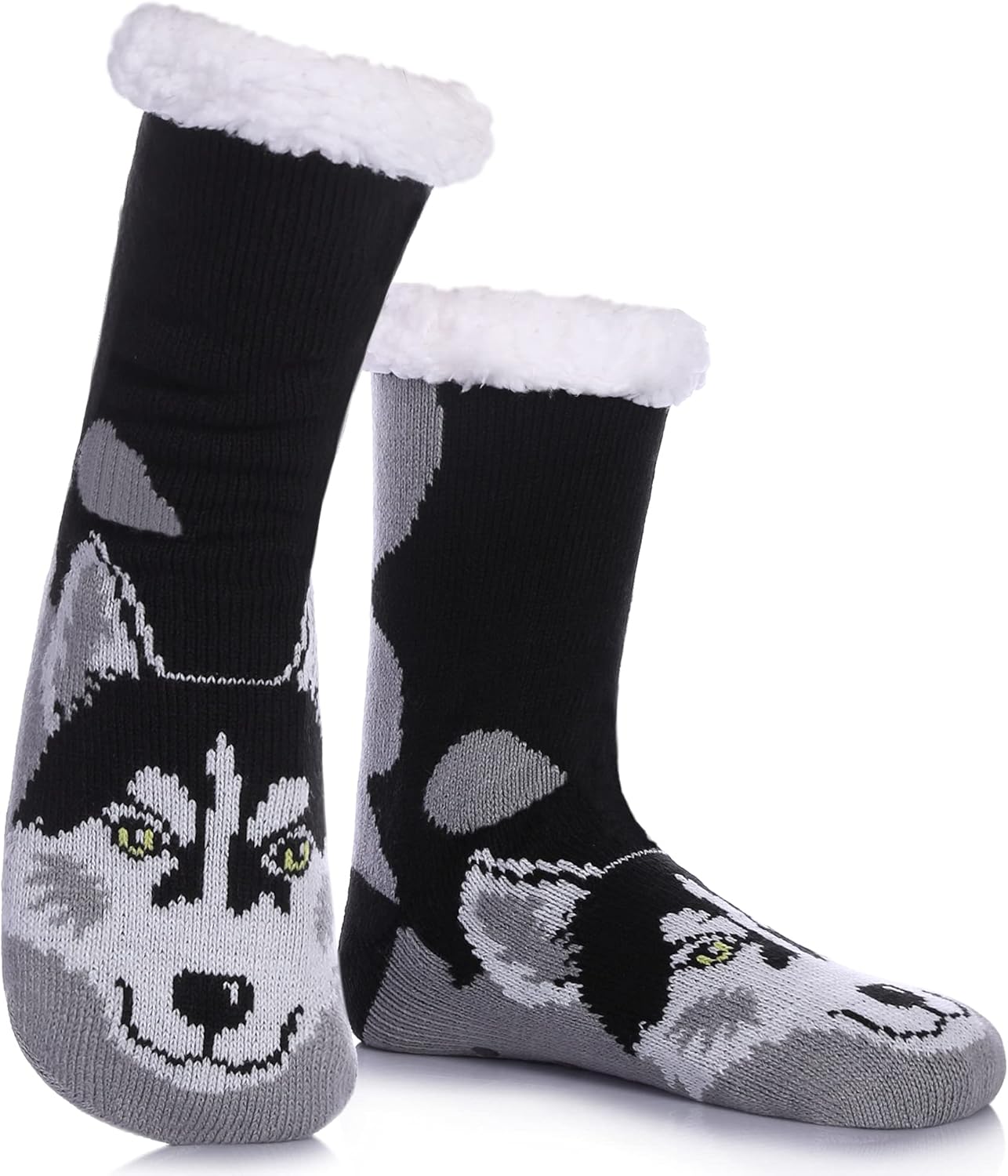 DYW Mens Slipper Socks, Special Animal Fuzzy Non Slip Fluffy Socks, Innovative W...