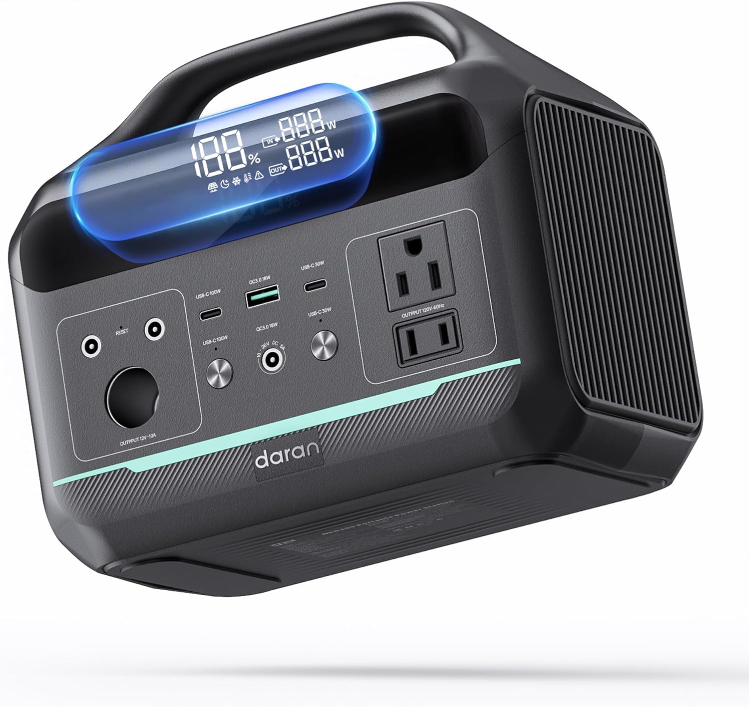 Portable Power Station, 204Wh LiFePO4 Battery Backup w/ 2 300W (Surge 600W) AC O...