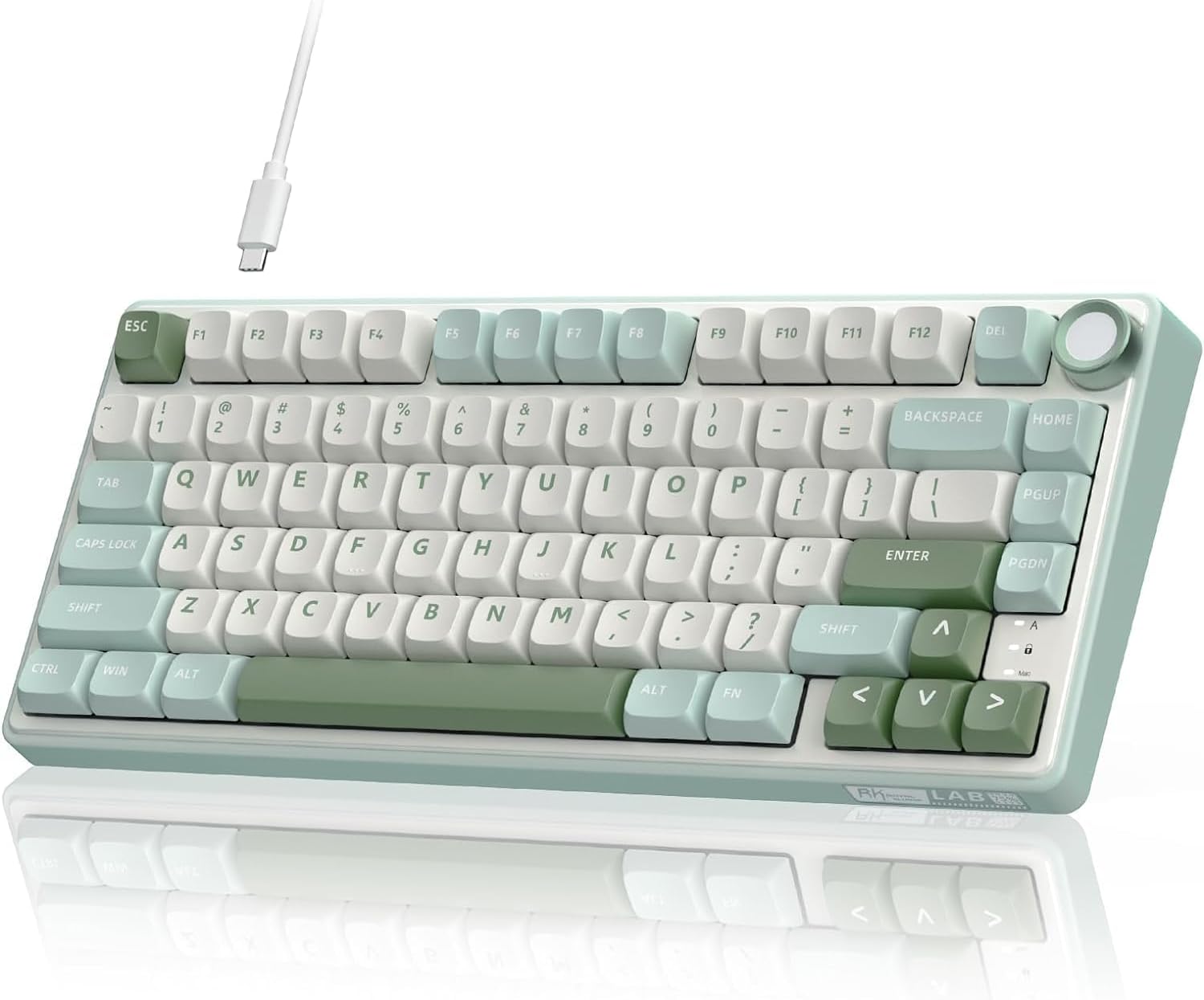 RK ROYAL KLUDGE R75 Mechanical Keyboard Wired with Volumn Knob, 75% TKL Custom G...