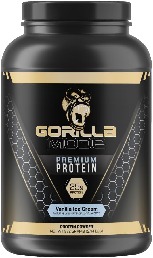 Gorilla Mode Premium Whey Protein - Vanilla Ice Cream / 25 Grams of Whey Protein...