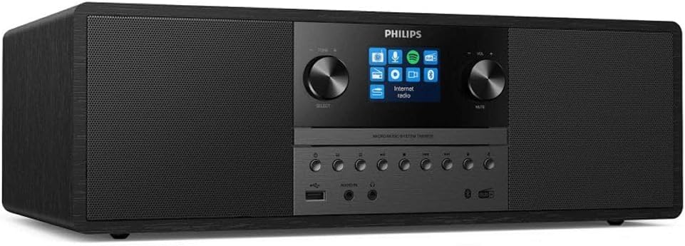 PHILIPS Micro Music System, Special All-in-One Audio System with Internet Radio,...