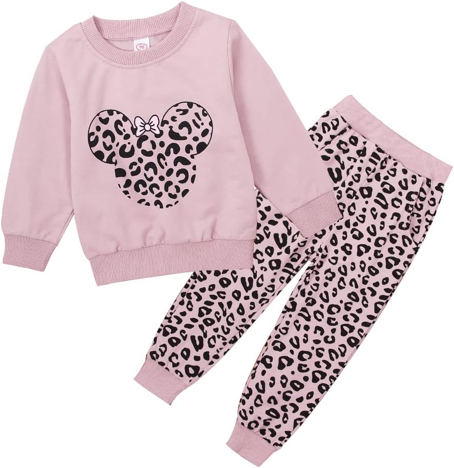Toddler Baby Girl Leopard Fall Clothes, Special Long Sleeve Pullover Crew Neck T...
