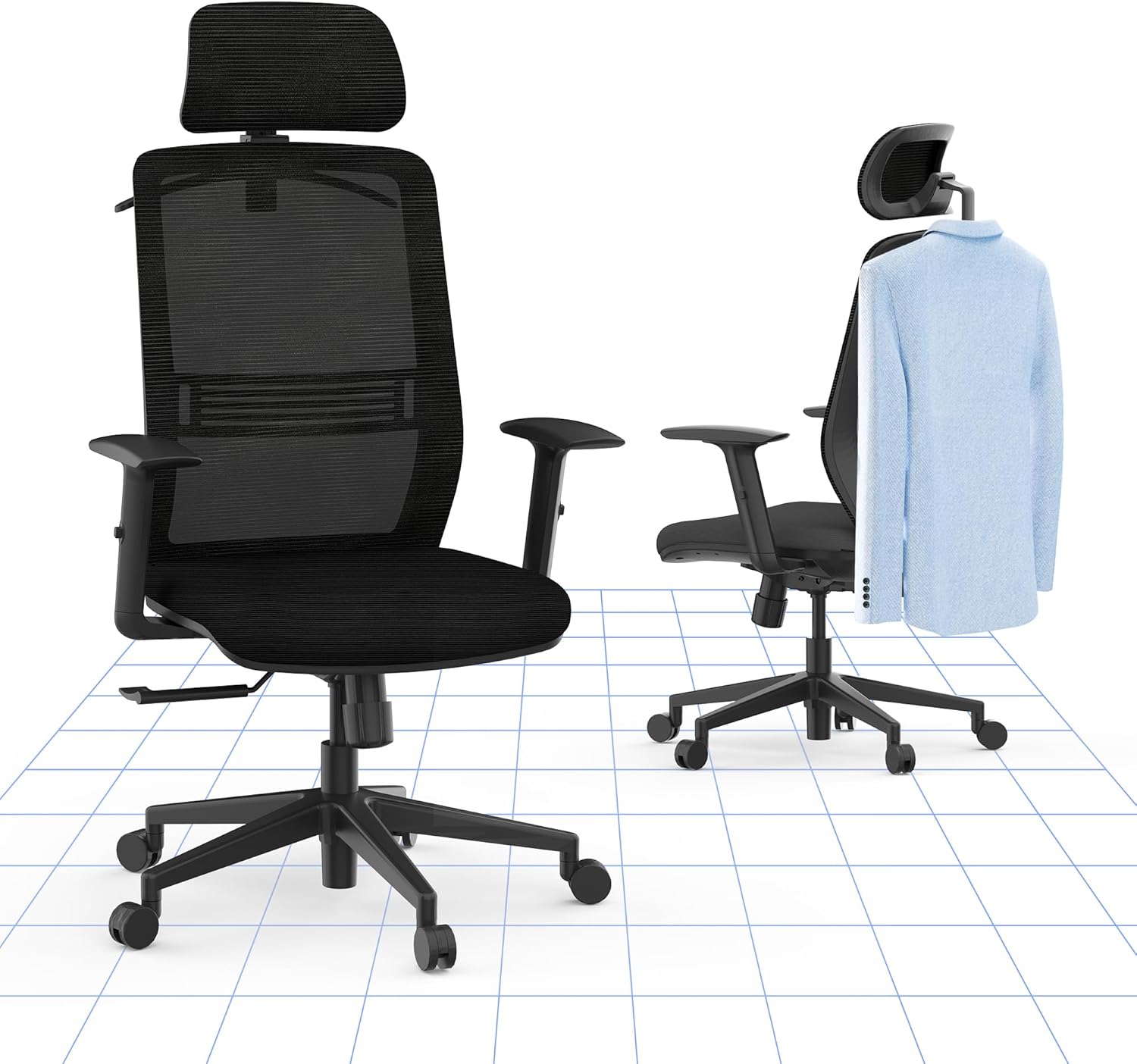 FLEXISPOT Ergonomic Office Chair, Desk Chair with Hanger, 2D Headrest and Lumbar...