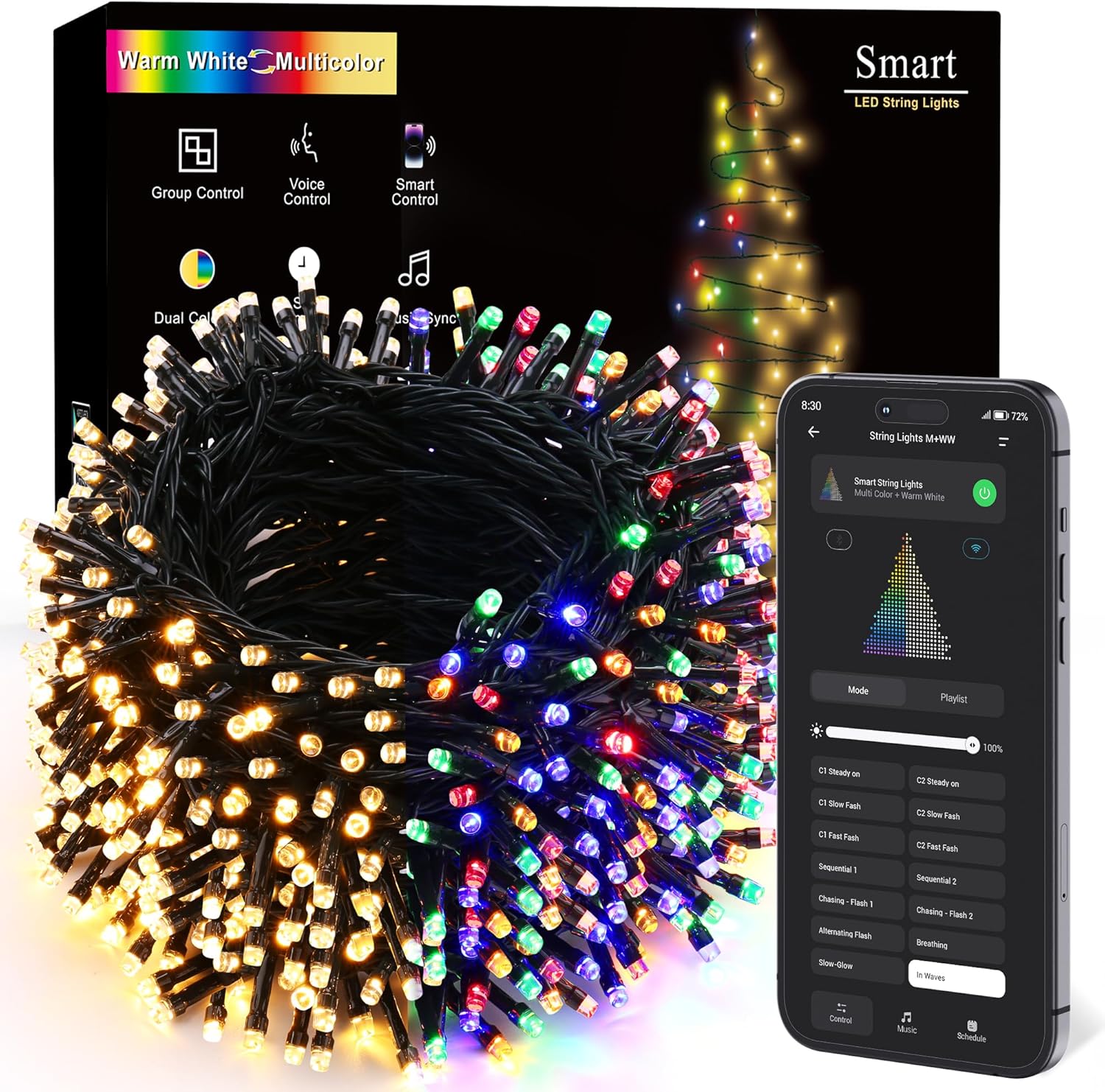 BrizLabs Smart Christmas Lights, Special Christmas Lights for 262.4ft, Innovativ...