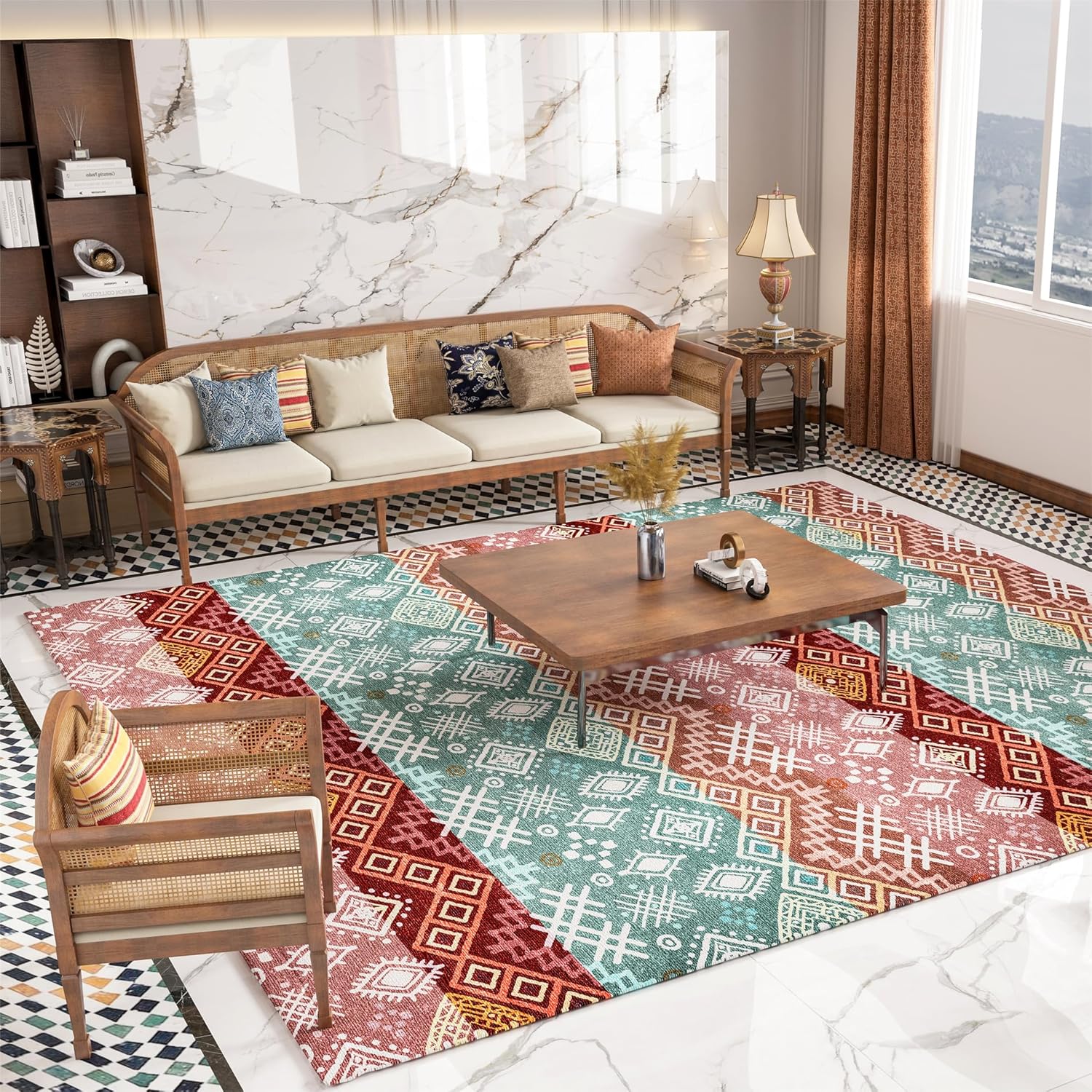 INGEROOM Washable Area Rug, 8x10 Large Area Rug for Living Room, Soft Area Rug f...