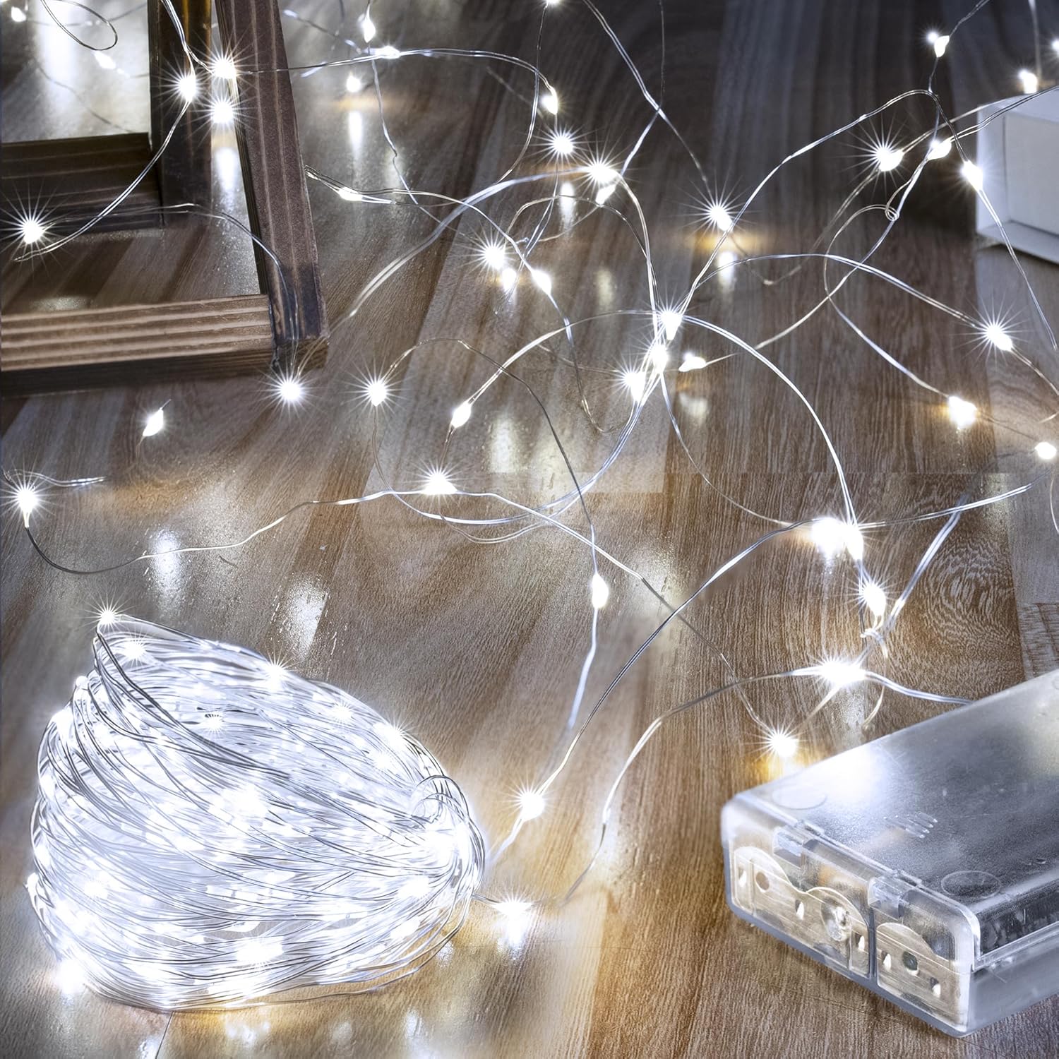 ZeMu Fairy Lights Battery Operated, 15m 150 LEDs Copper Wire String Lights, Wate...