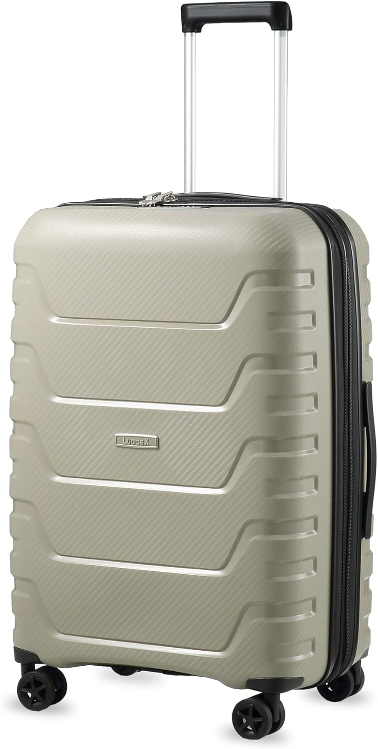 LUGGEX Carry On Luggage 22x14x9 Airline Approved - Polypropylene Expandable Hard...