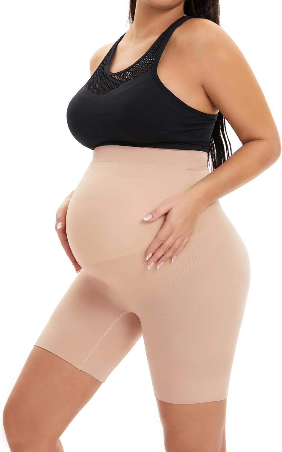 Seamless Maternity Shapewear, Prevent Thigh Chaffing, Belly Support, S-5XL Nude...