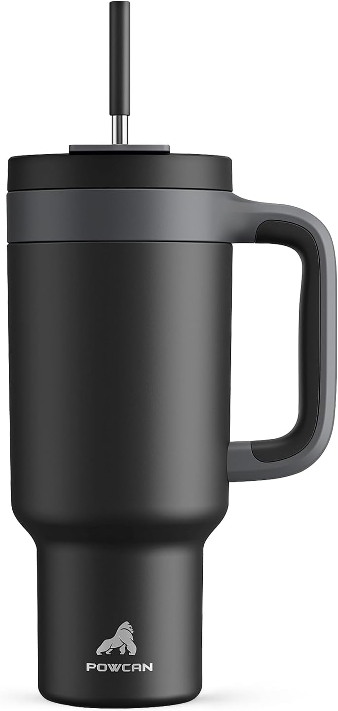 40 oz Tumbler with Handle, 2-in-1 Straw and Sip Lid, Leakproof, Dishwasher Safe,...