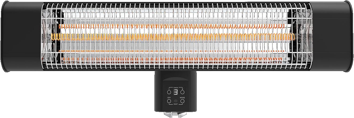 Devola Platinum Electric Patio Heater Wall Mounted 2400W | IP65 Rated Waterproof...