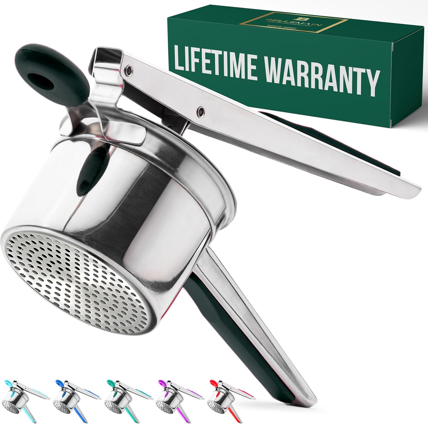Bellemain 15 oz Large Potato Ricer | Heavy-Duty Stainless Steel Potato Ricer & M...