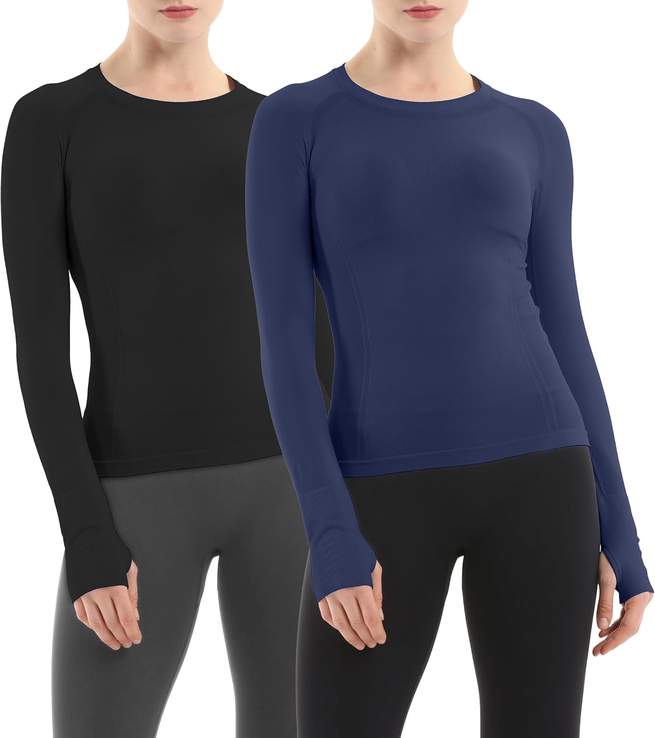 MathCat Seamless Workout Shirts for Women Long Sleeve Yoga Running Shirt Breatha...