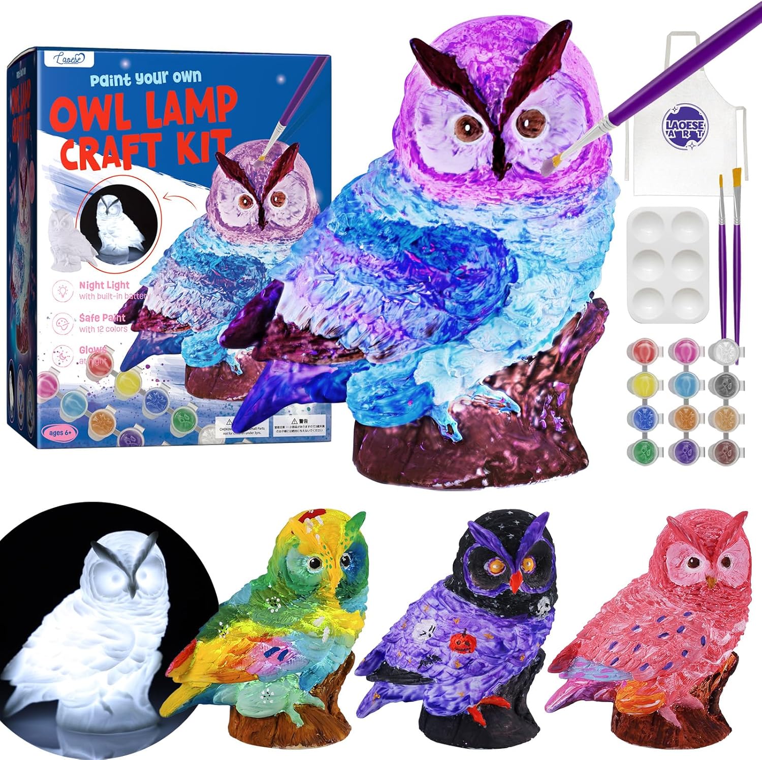 Paint Your Own Owl Lamp Kit, High-Quality Art Supplies Arts, Innovative DIY Lamp...
