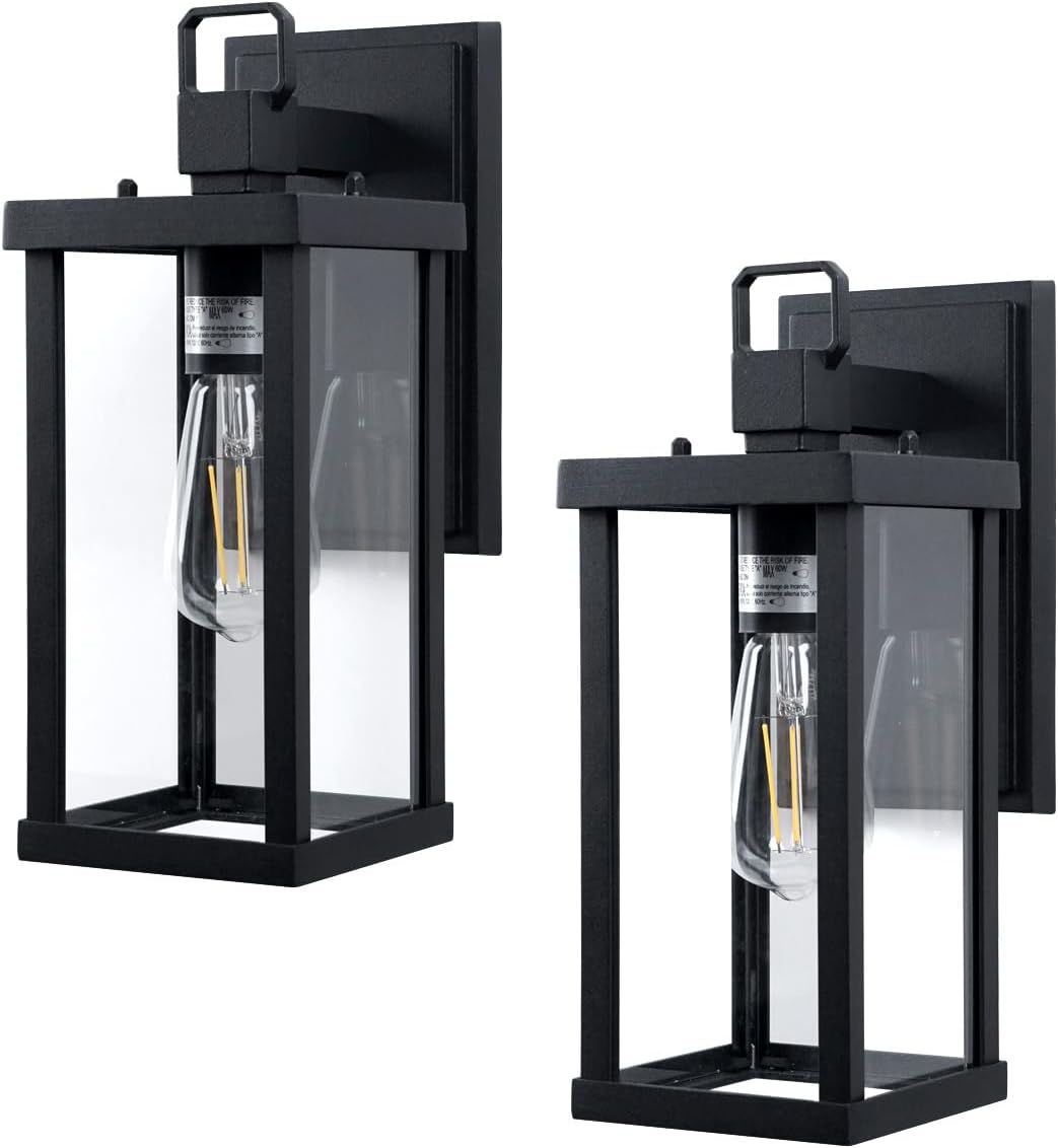2 Pack Outdoor Wall Light Fixture, Rustproof Waterproof Porch Light, Outside Lig...