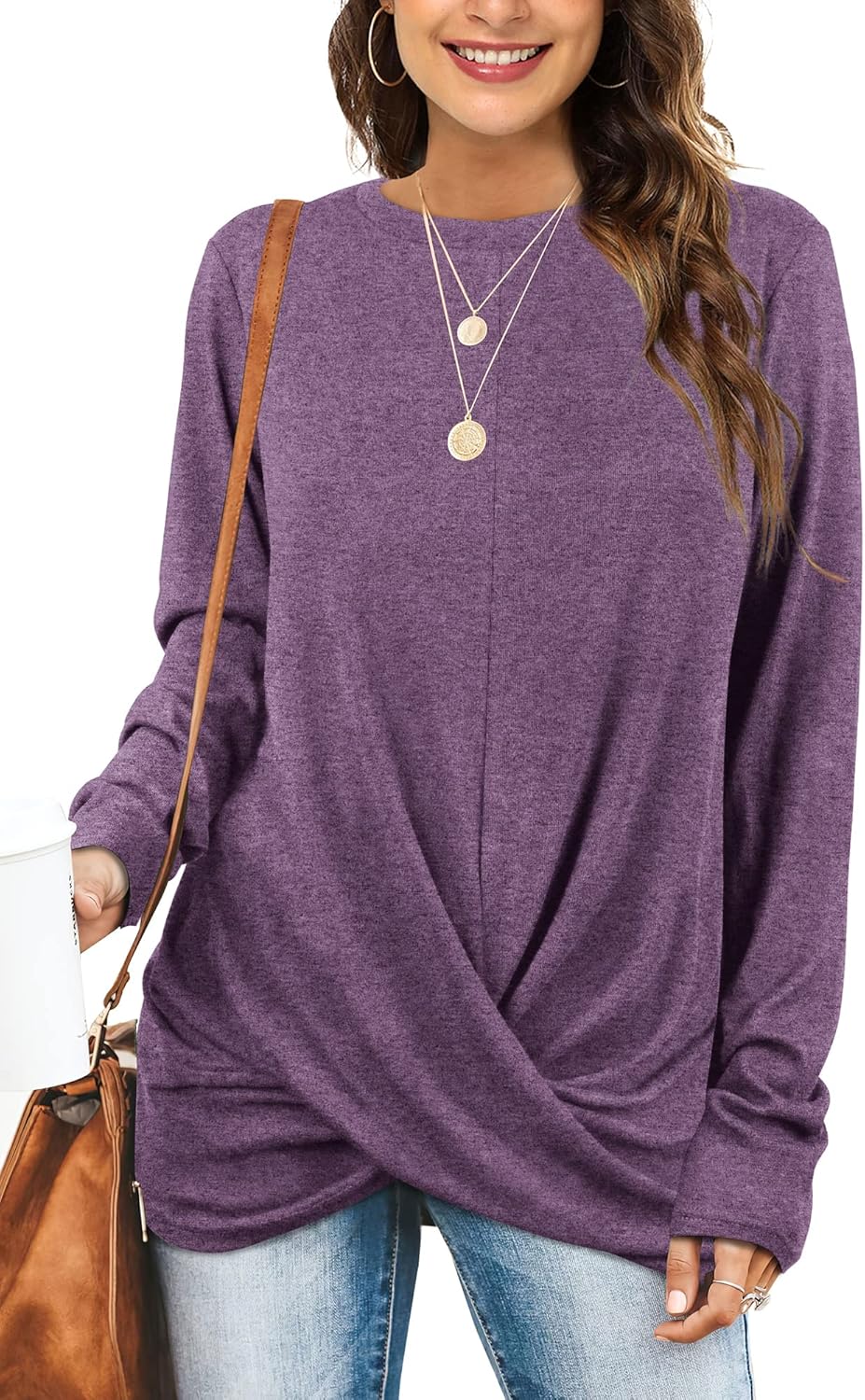 Aokosor Womens Long Sleeve Tops, Special Ladies Loose Fit Jumpers, Innovative Tw...