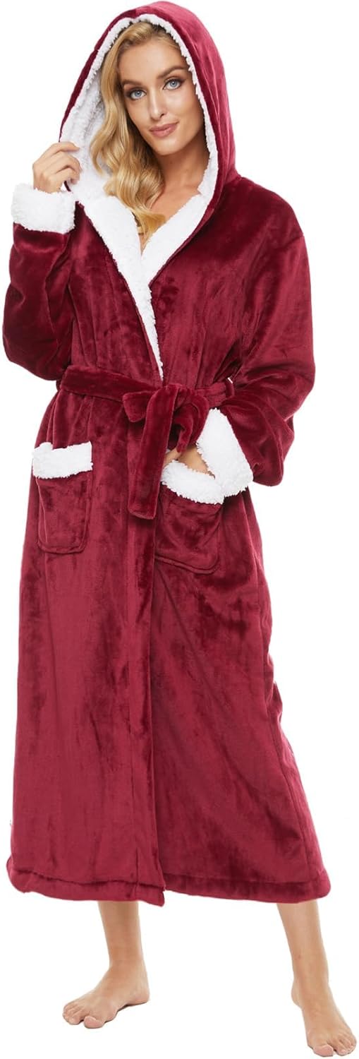 **Best iniber Plush Robes for Women, Special Womens Long Robe, High-Quality Fuzz...
