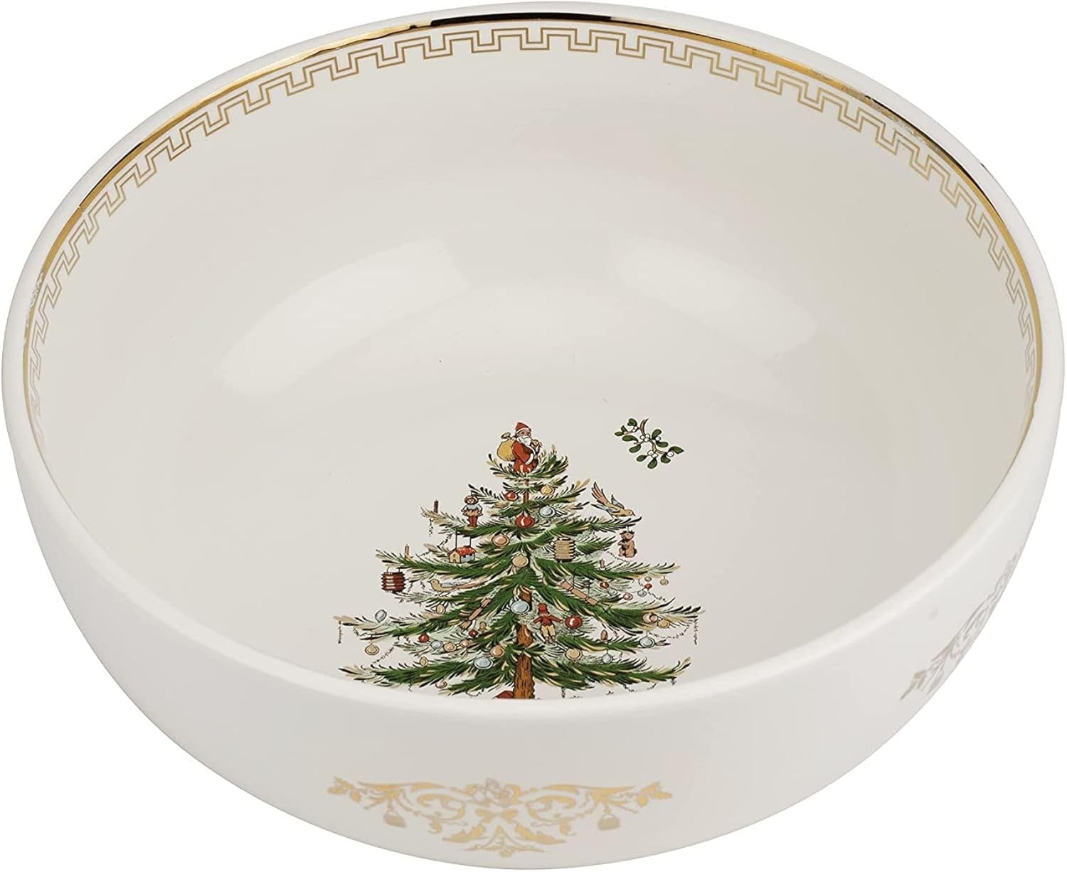 Spode Christmas Tree Gold Bowl, Special Serving Dish for Salad, Pasta, and Side...
