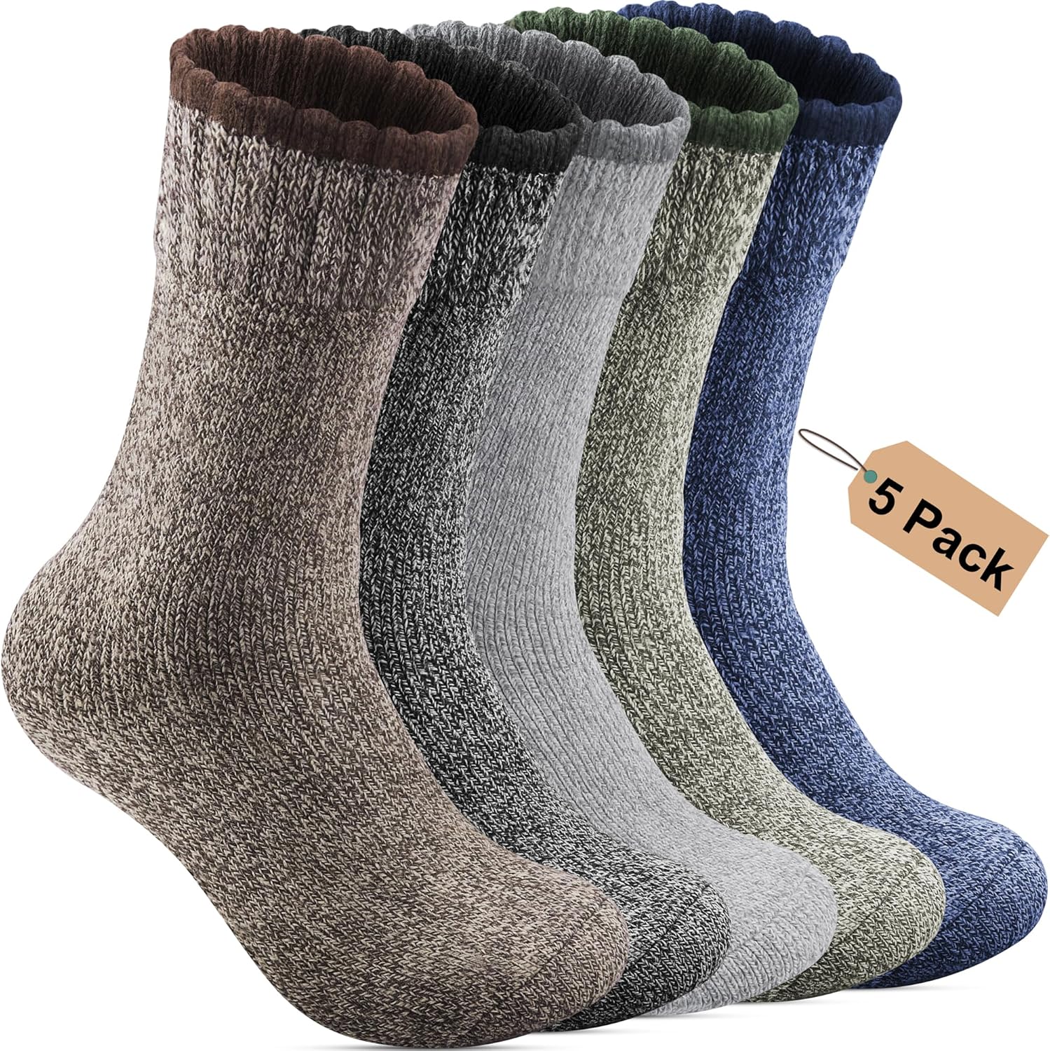 5 Pack Merino Wool Socks, Special Mens Socks for Winter, Innovative Thermal Sock...