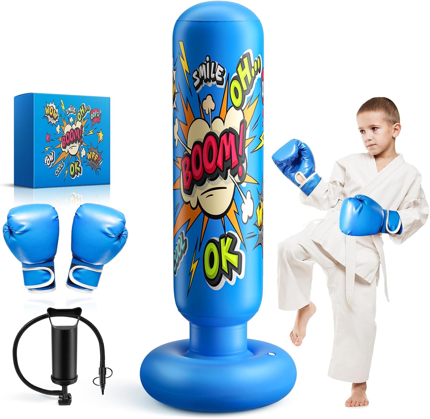 Punching Bag, High-Quality Inflatable Kids Punching Bag, Special Boxing Equipmen...