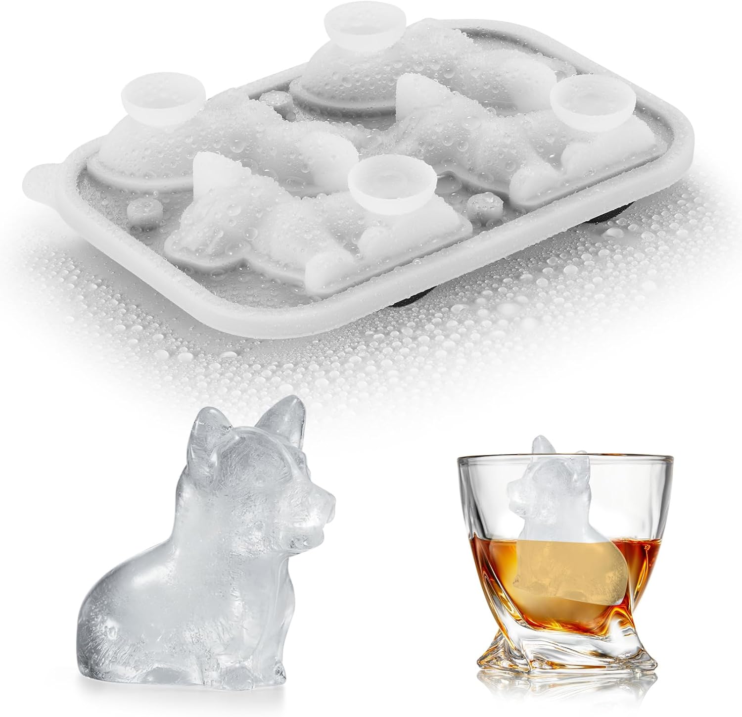 3D Corgi Dog Ice Cube Tray Fun Shapes, Novelty Corgi Dog Mom/Dad Gifts for Dog L...