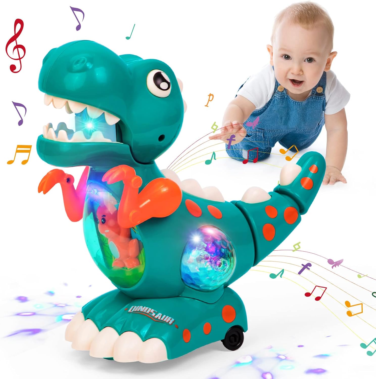 Highttoy Baby Toys Musical Light Crawling Dinosaur Toys Baby Musical Sound Toys...