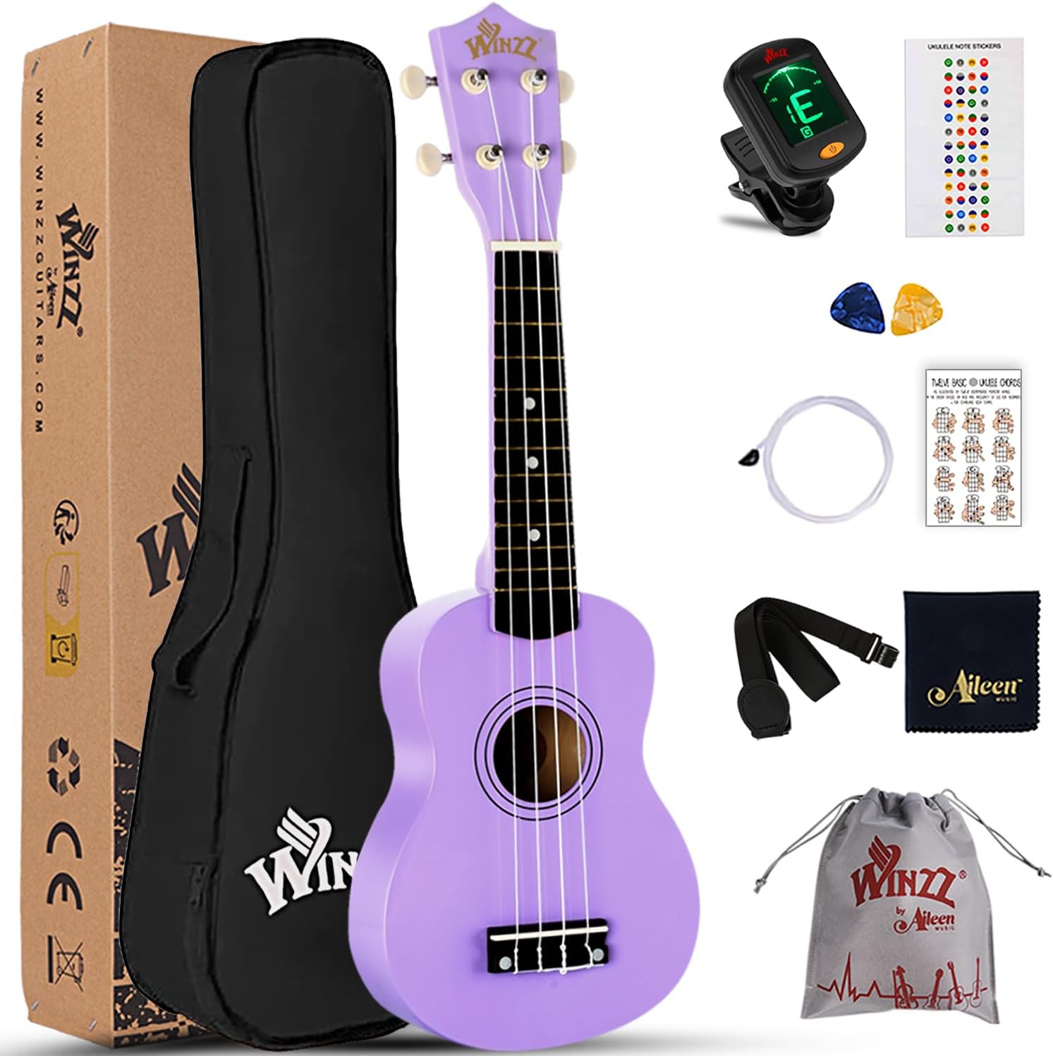 Winzz Soprano Ukulele, Special Ukulele Starter Kit For Beginners with Bag, Innov...