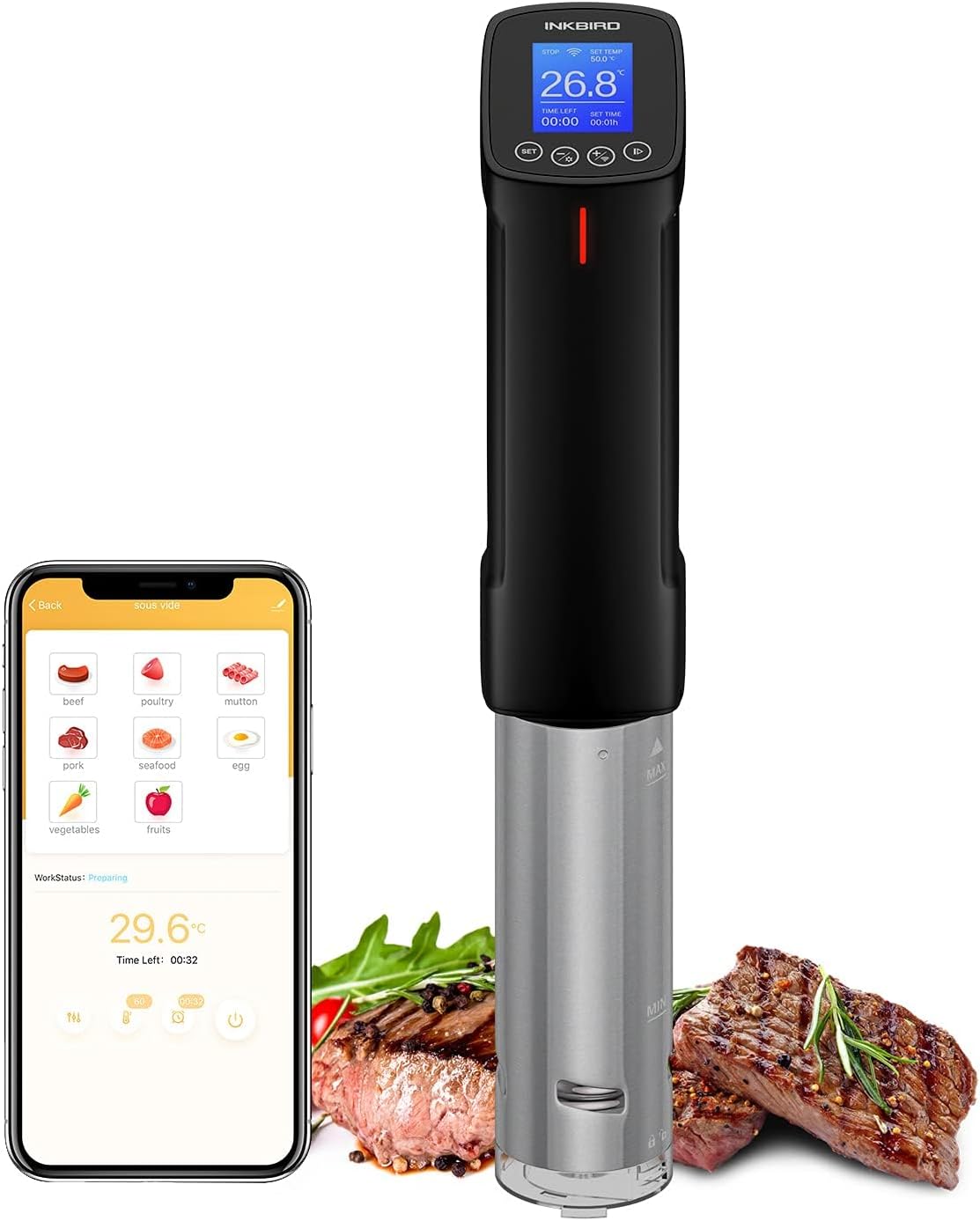 Inkbird ISV-100W Sous Vide Cooker, High-Quality Immersion Circulator with WiFi C...