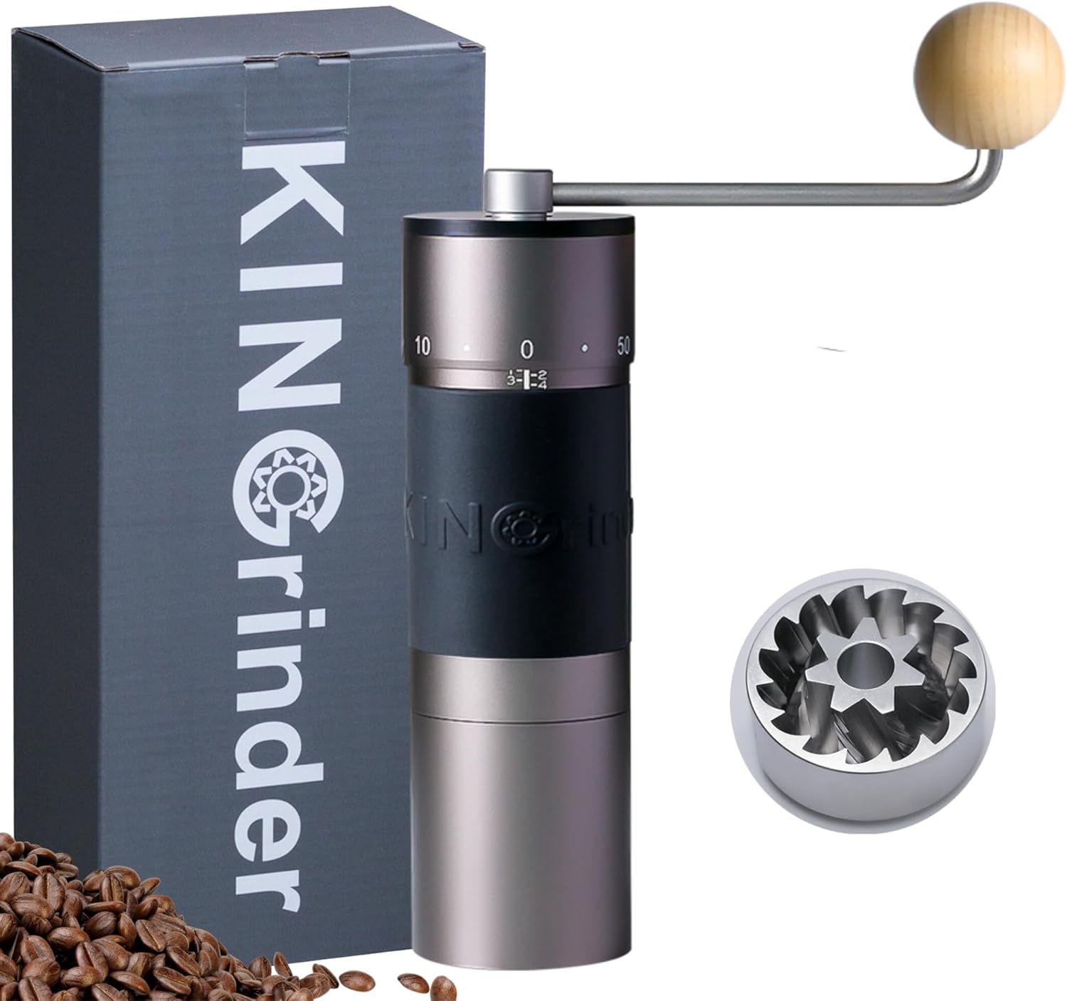 KINGrinder K6 Manual Coffee Grinder, Special Coffee Grinder with Straight Handle...