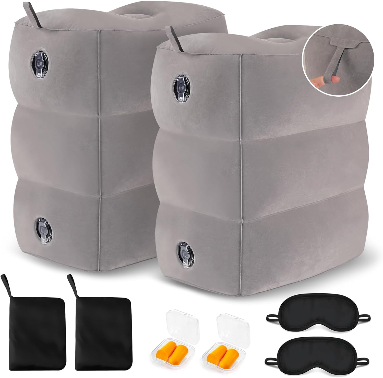Inflatable Foot Rest, Special Travel Foot Rest for Airplane Flights, Innovative...
