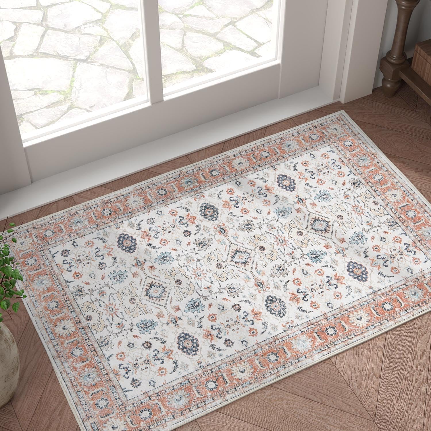 Jinchan Area Rug, Unique Vintage Traditional Area Rug, Special Foldable Thin Rug...