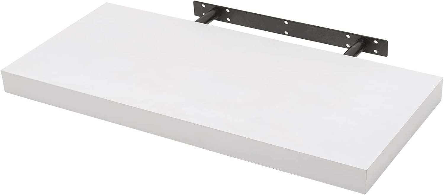 WOLTU Floating Shelves, White Floating Shelves for Wall with Strong Bracket,Idea...