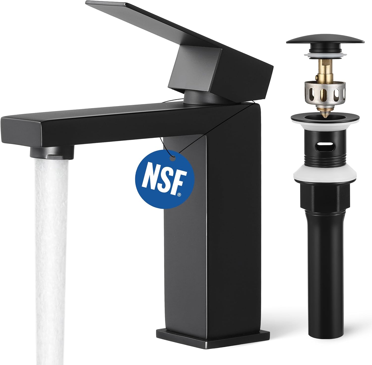 KES Black Bathroom Faucet, Special Single Handle Bathroom Fixture, Unique Bathro...