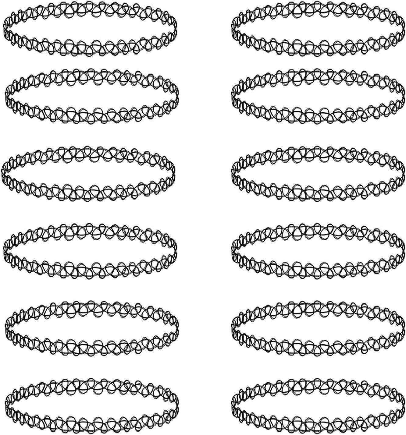 BodyJ4You 12PC Tattoo Choker Necklace Set - 90s Accessories 2000s Jewelry - Pink...