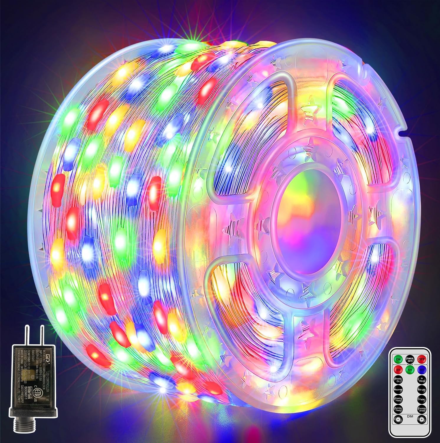 shineshine Christmas Lights 1000LED 328FT, IP67 Waterproof Outdoor String Lights...