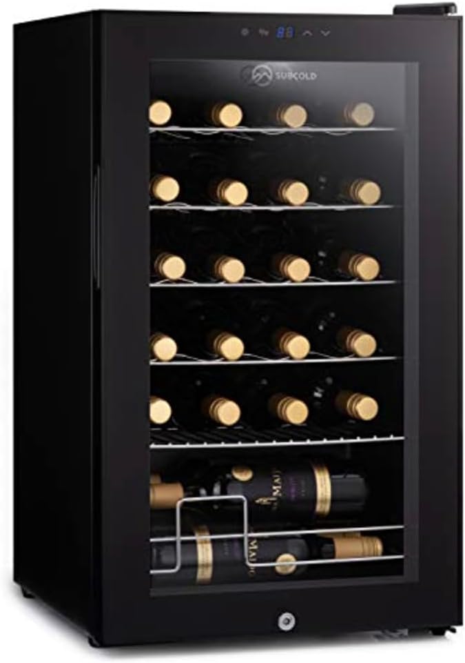 Subcold Viva24 LED – Under Counter Wine Fridge Black | 3-18°C | Wine Cooler | LE...