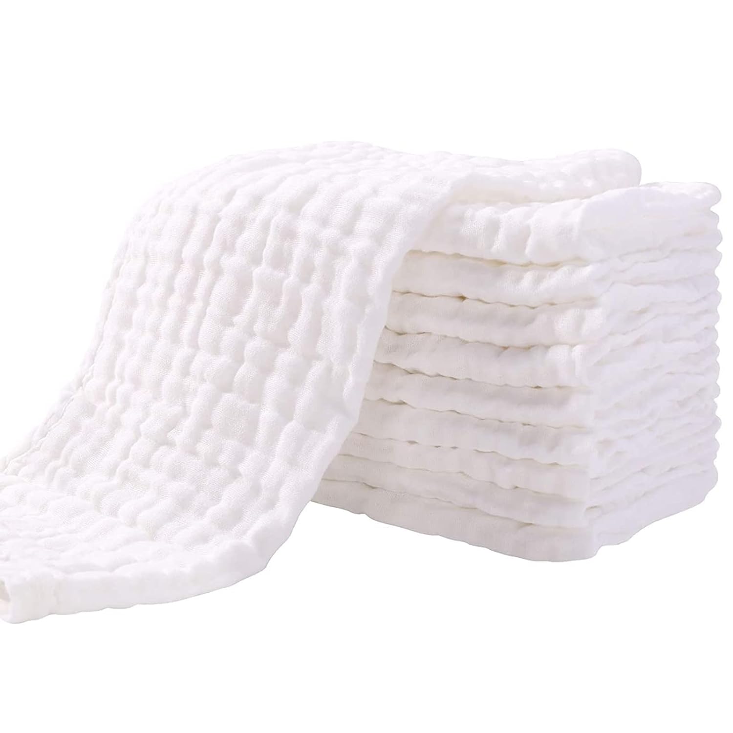 Yoofoss Muslin Burp Cloths for Baby 10 Pack 100% Cotton Baby Washcloths for Boys...