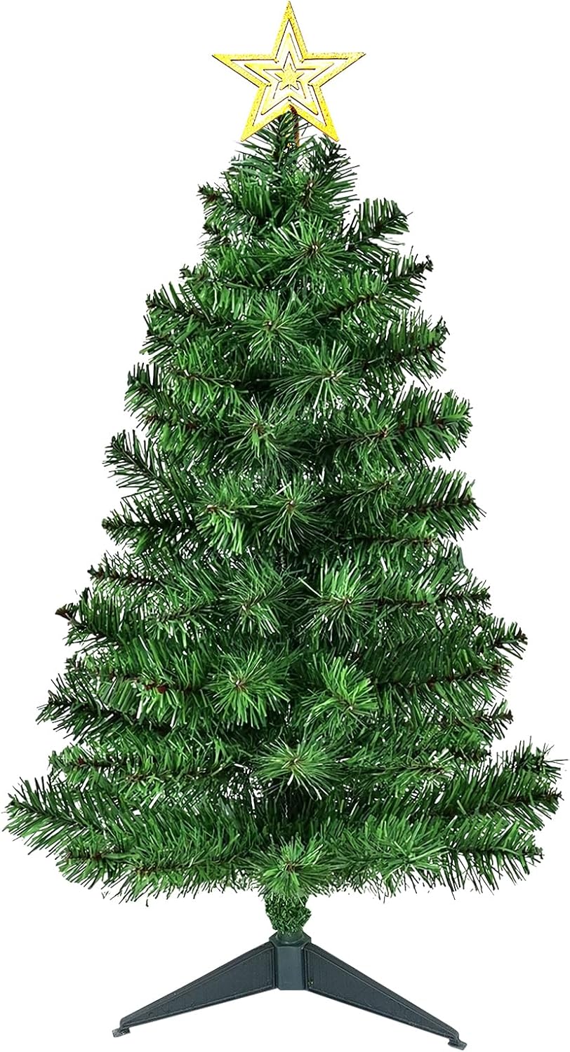 3FT Premium Hinged Artificial Holiday Small Mini Christmas Tree for Tabletop,Hom...