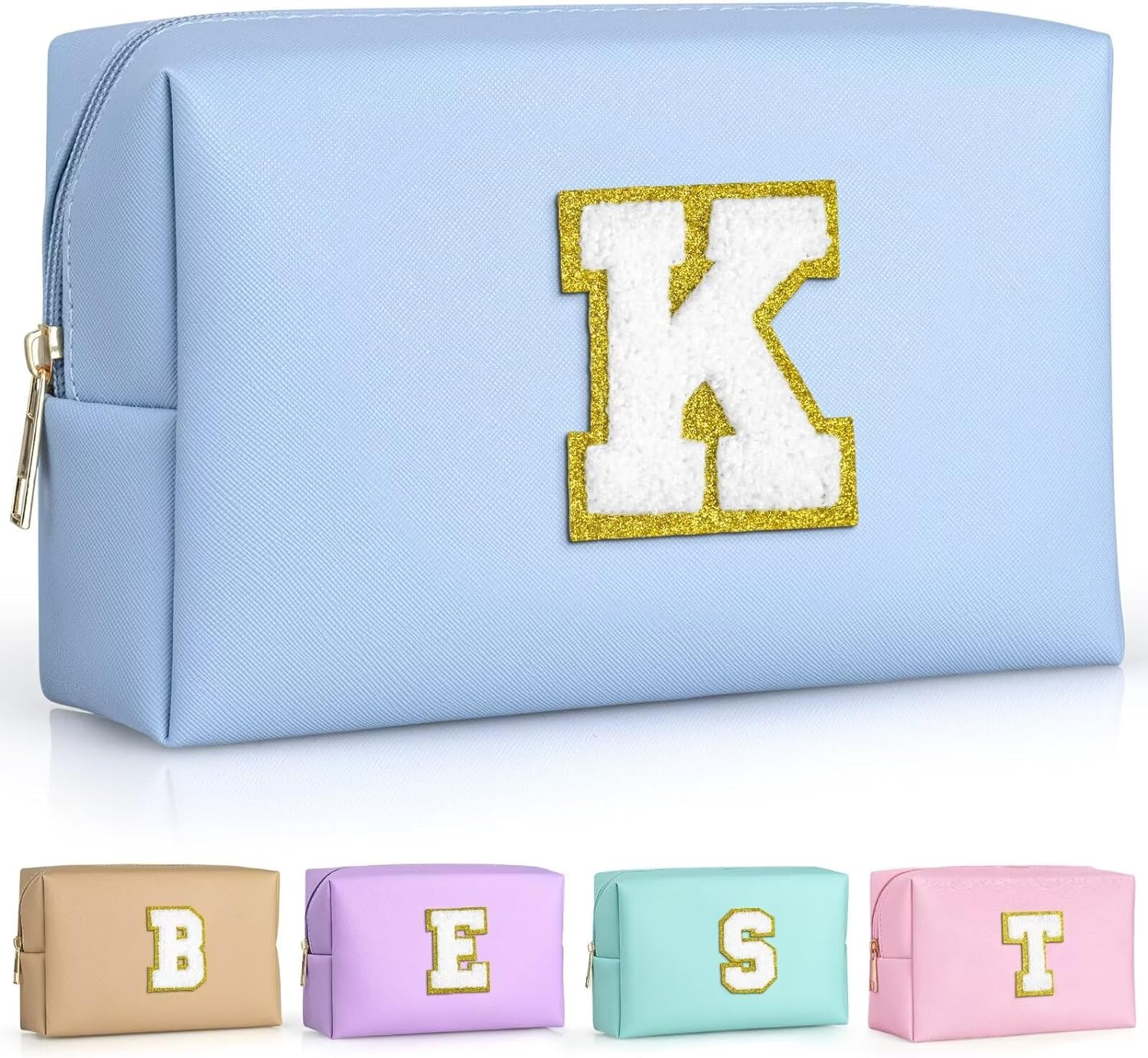 TOPEAST Teen Girl Gifts Trendy Stuff, Blue Small Makeup Bag Preppy Stuff for Gir...