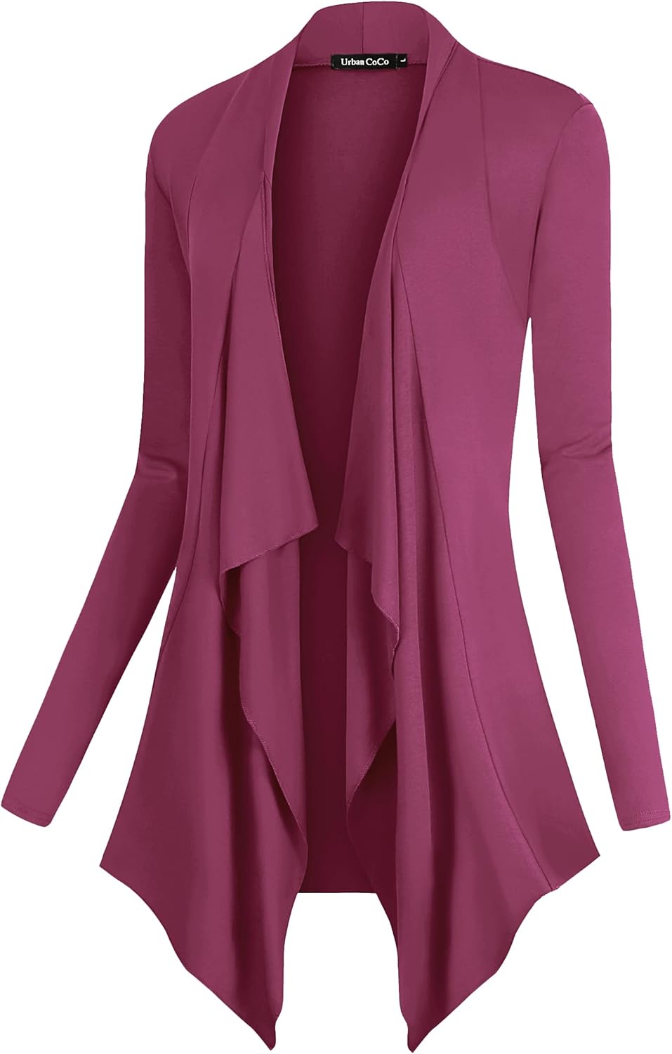 Urban CoCo Women's Long Sleeve Open Front Drape Cardigan Loose Casual Lightweigh...
