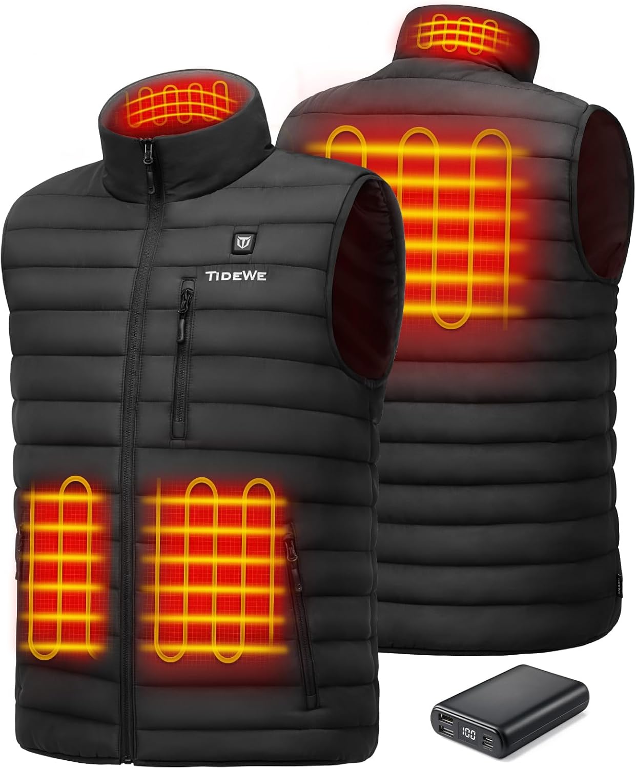 TIDEWE Men’s Heated Vest, Innovative Lightweight Heated Vest with Battery Pack,...