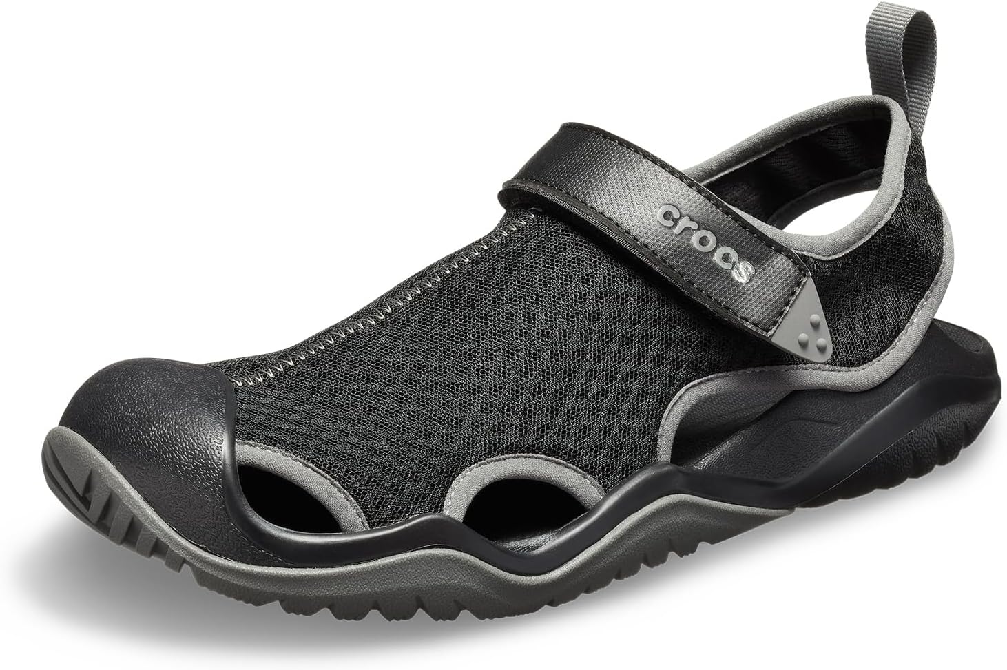 Crocs Men's Swiftwater Mesh Deck Sandals 10 Black