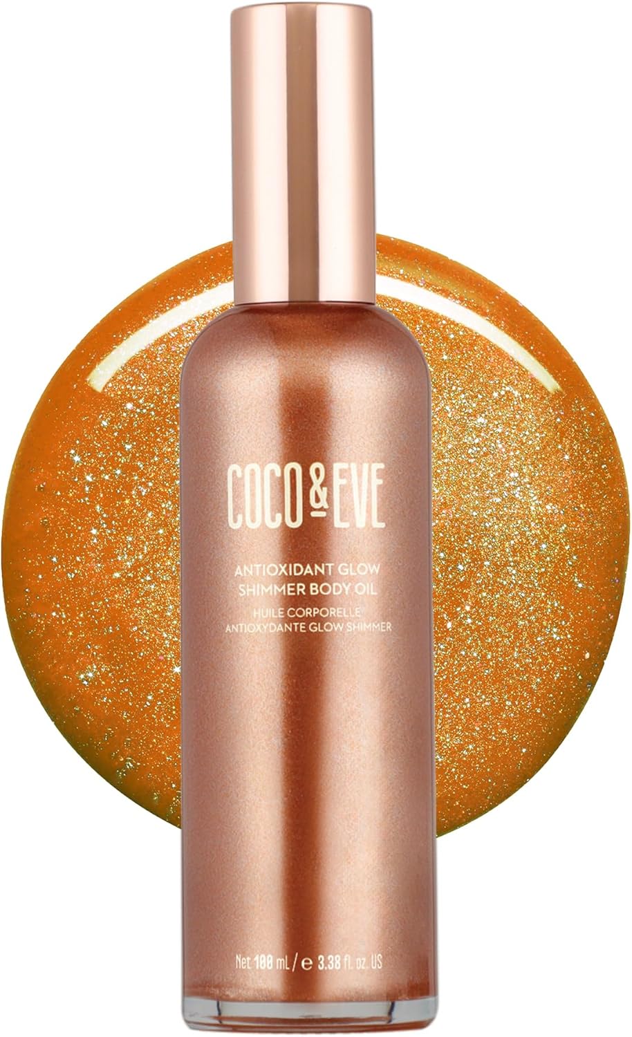 Coco & Eve Antioxidant Glow Shimmer Body Oil - Lightweight Skin Illuminator with...
