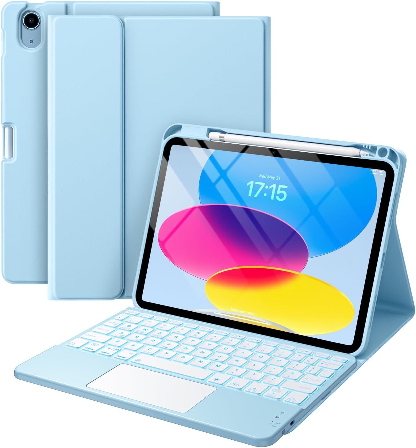 Compatible for iPad 10th Generation Case with Keyboard (10.9", 2022), Keyboard C...