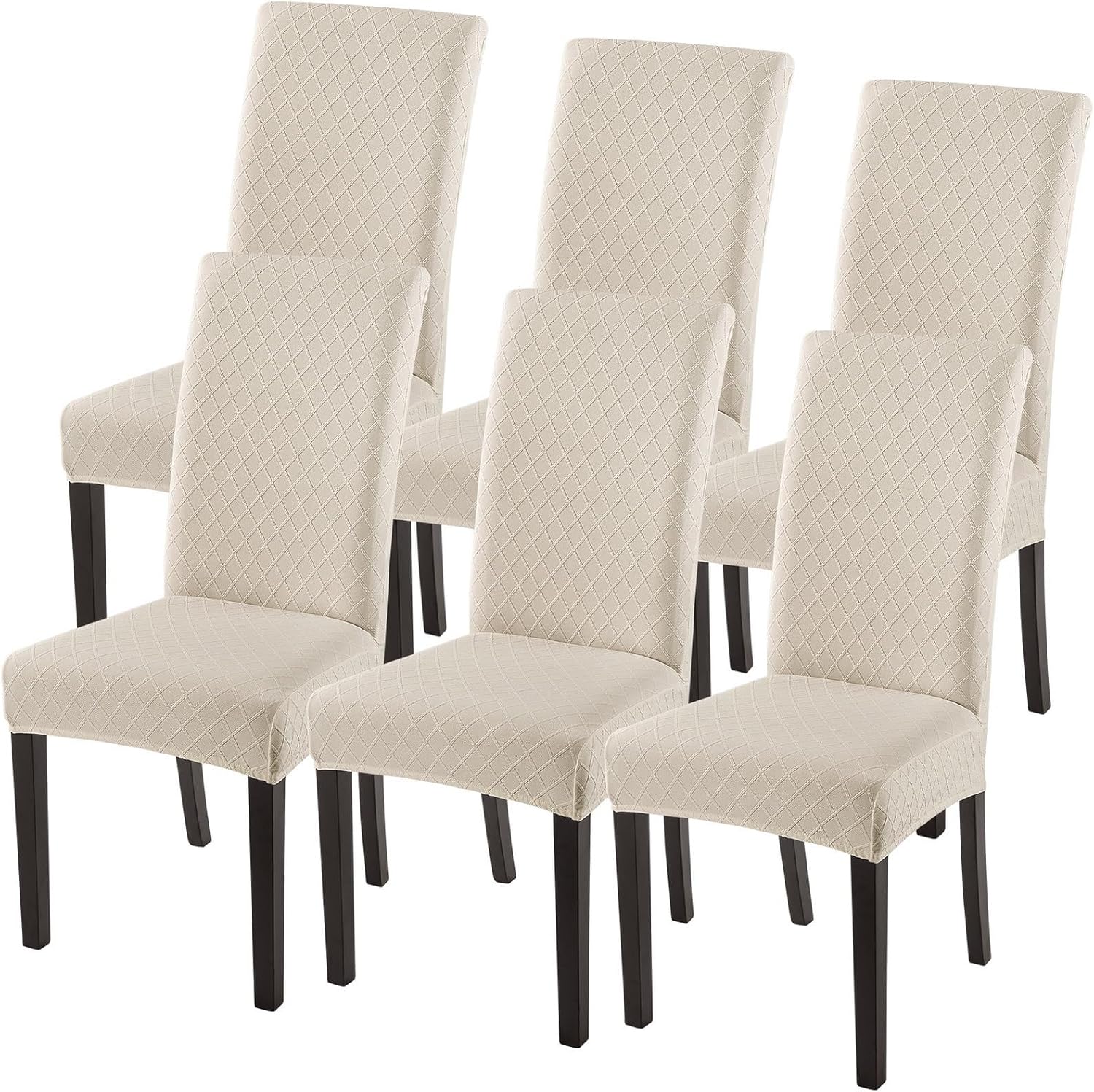 SearchI Dining Room Chair Covers Set of 6, Stretch Jacquard Parsons Chair Slipco...